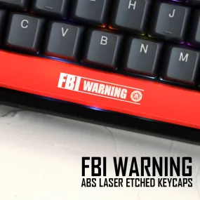 Novelty Shine Through Keycaps ABS Etched, Shine-Through fbi warning black red spacebar custom mechanical keyboards