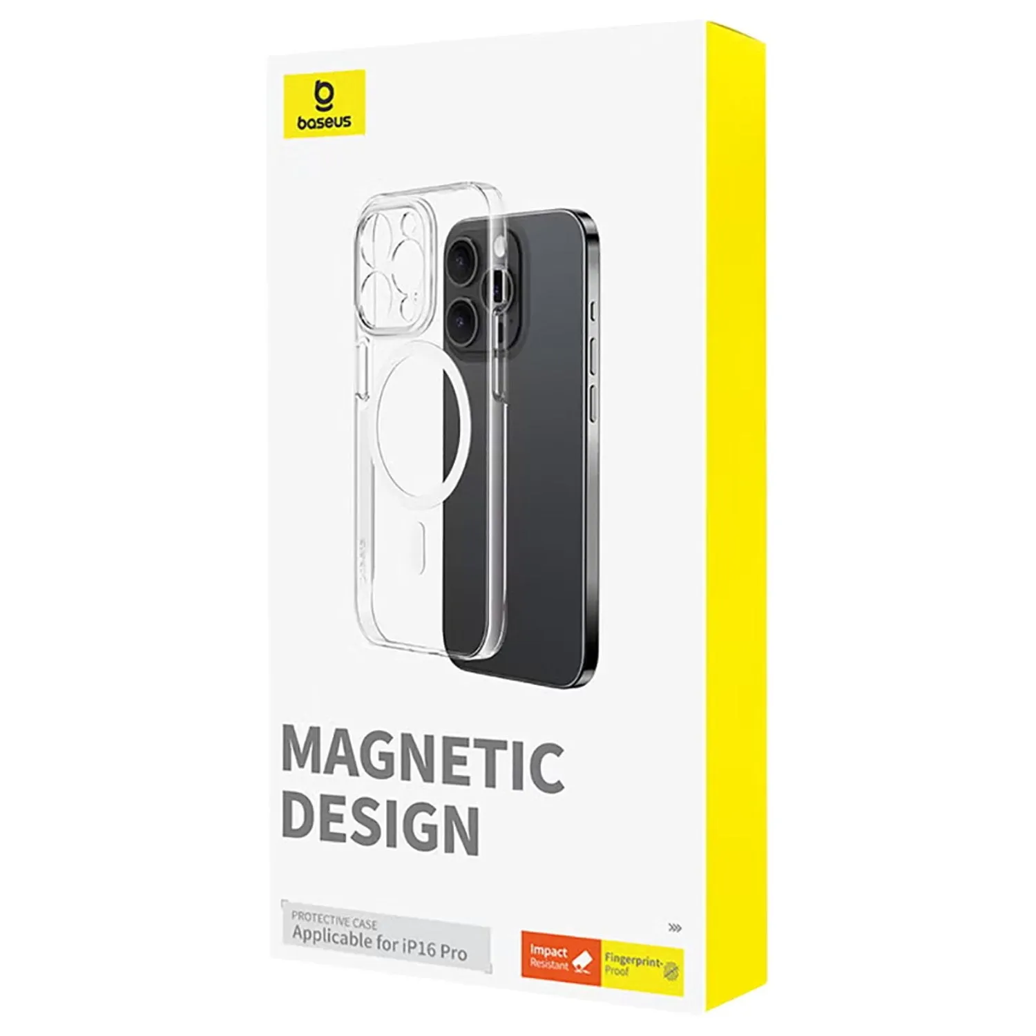 OS-Baseus Crystal Series Magnetic Phone Case for Ip 16 Pro