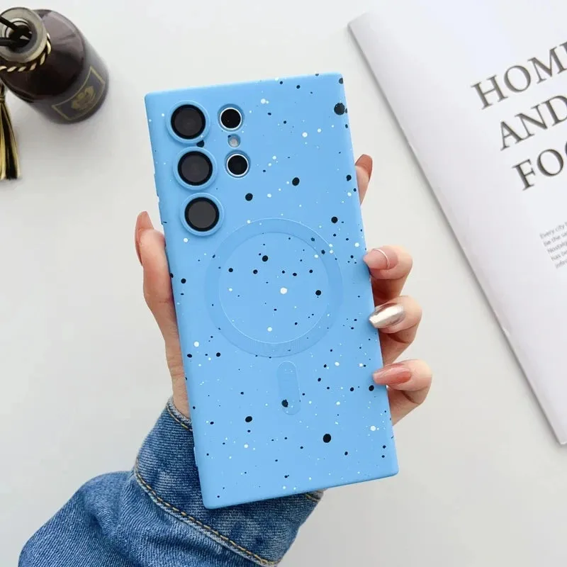 Paint Splatter Effect Silicone Magnetic Case For Samsung