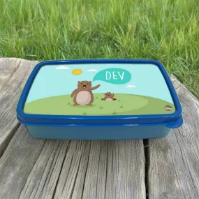 Personalized Snack Box for Kids Plastic Lunch Box for Boys -Small Bear