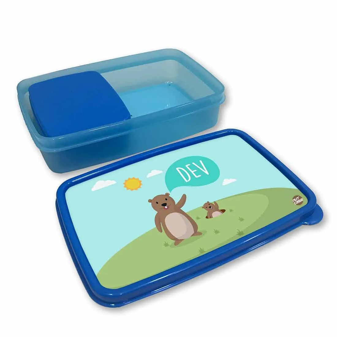 Personalized Snack Box for Kids Plastic Lunch Box for Boys -Small Bear