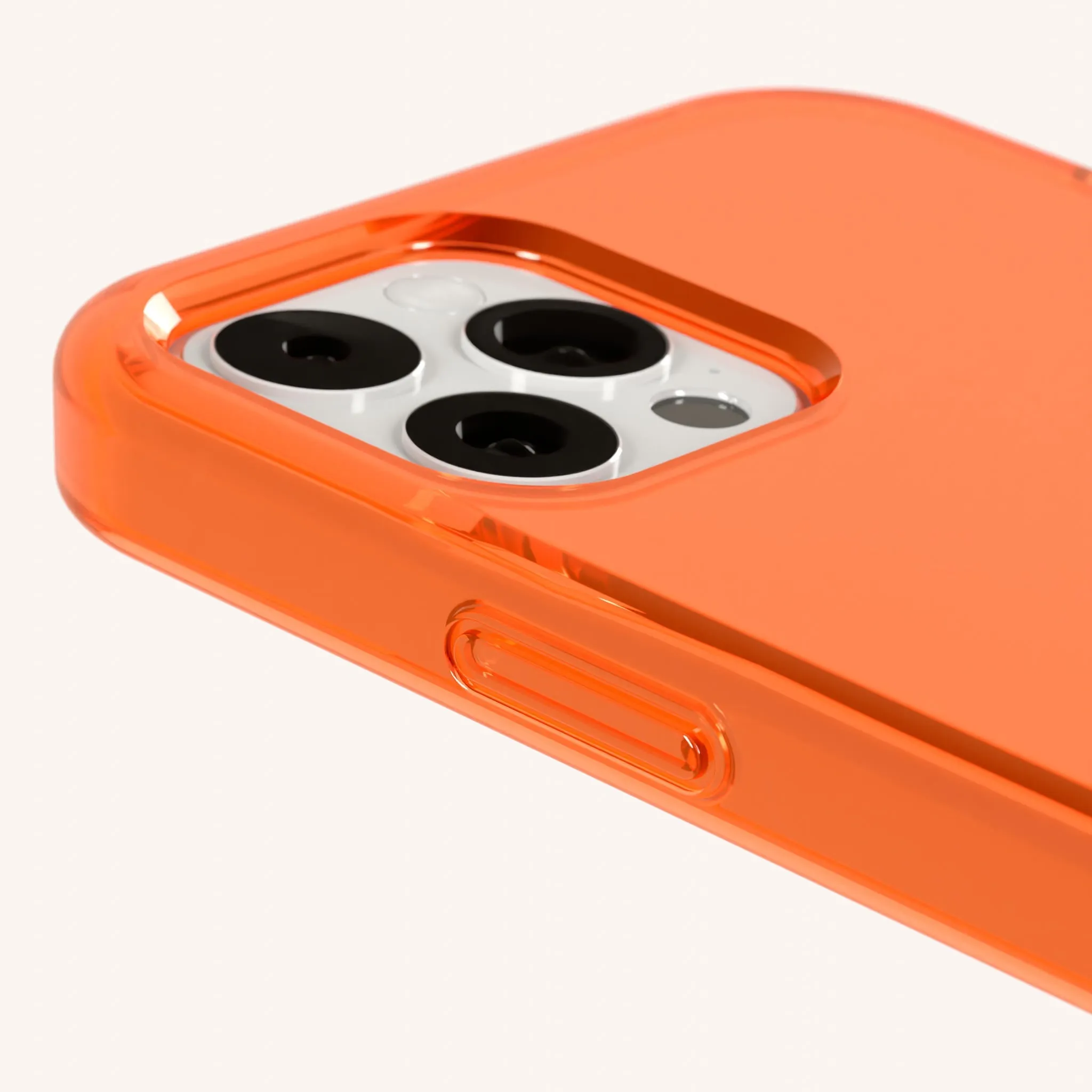 Phone Case with Eyelets in Neon Orange Clear