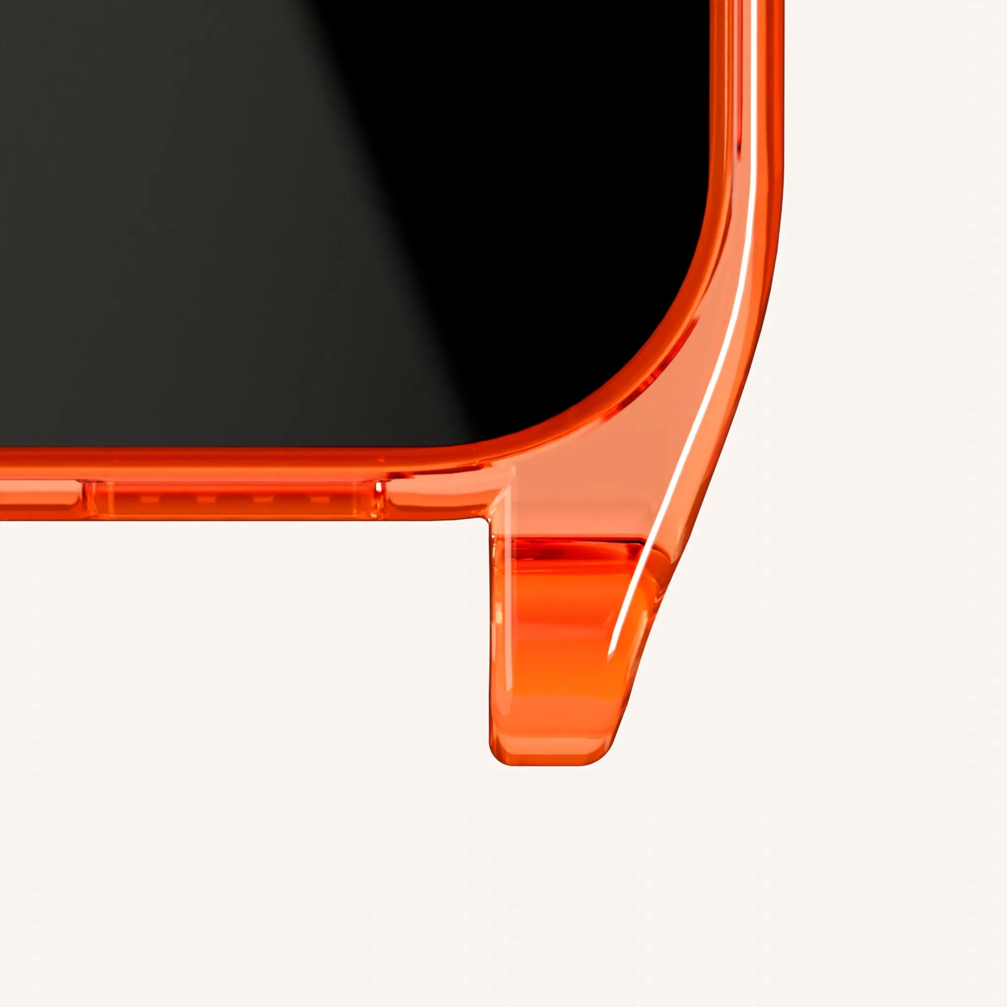 Phone Case with Eyelets in Neon Orange Clear