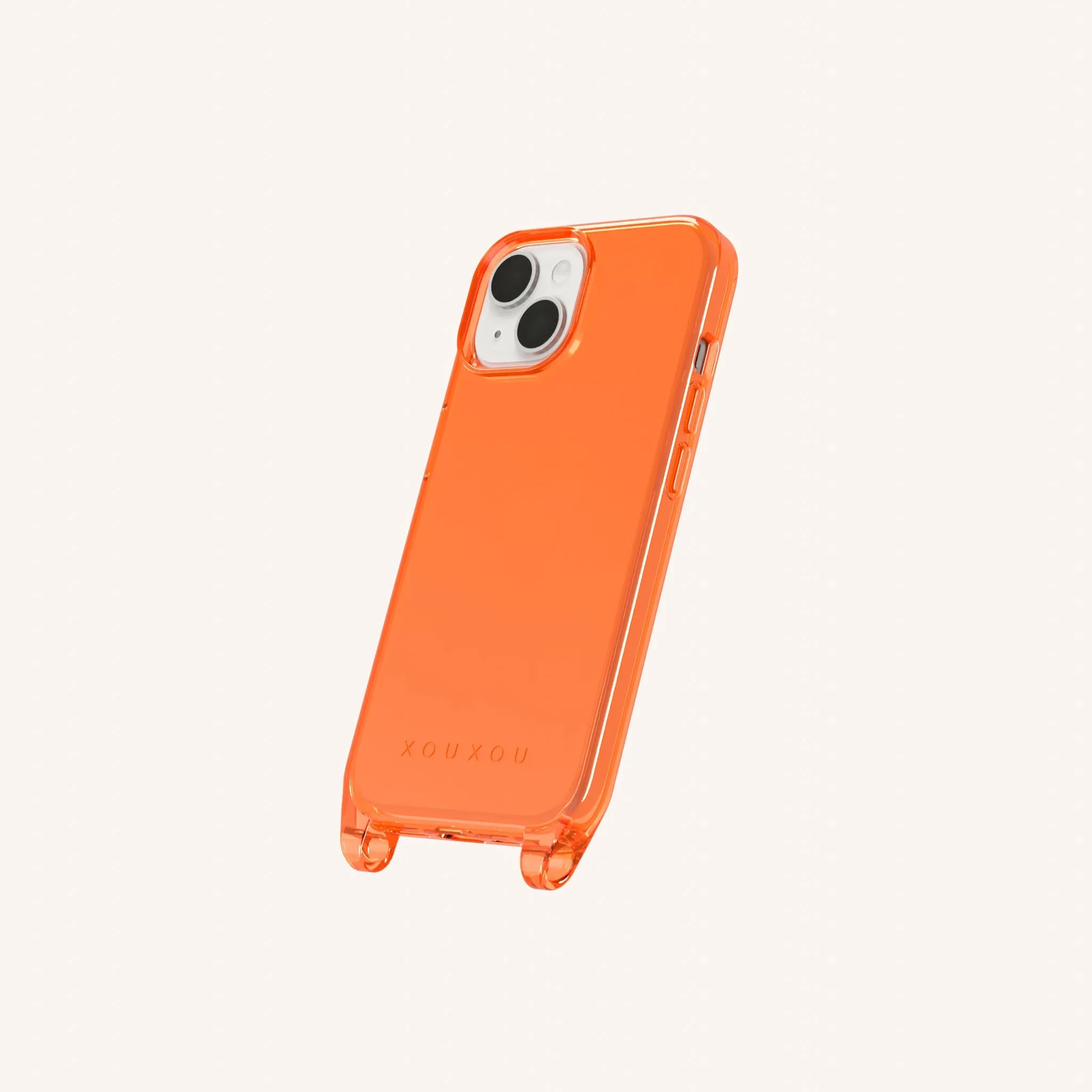 Phone Case with Eyelets in Neon Orange Clear