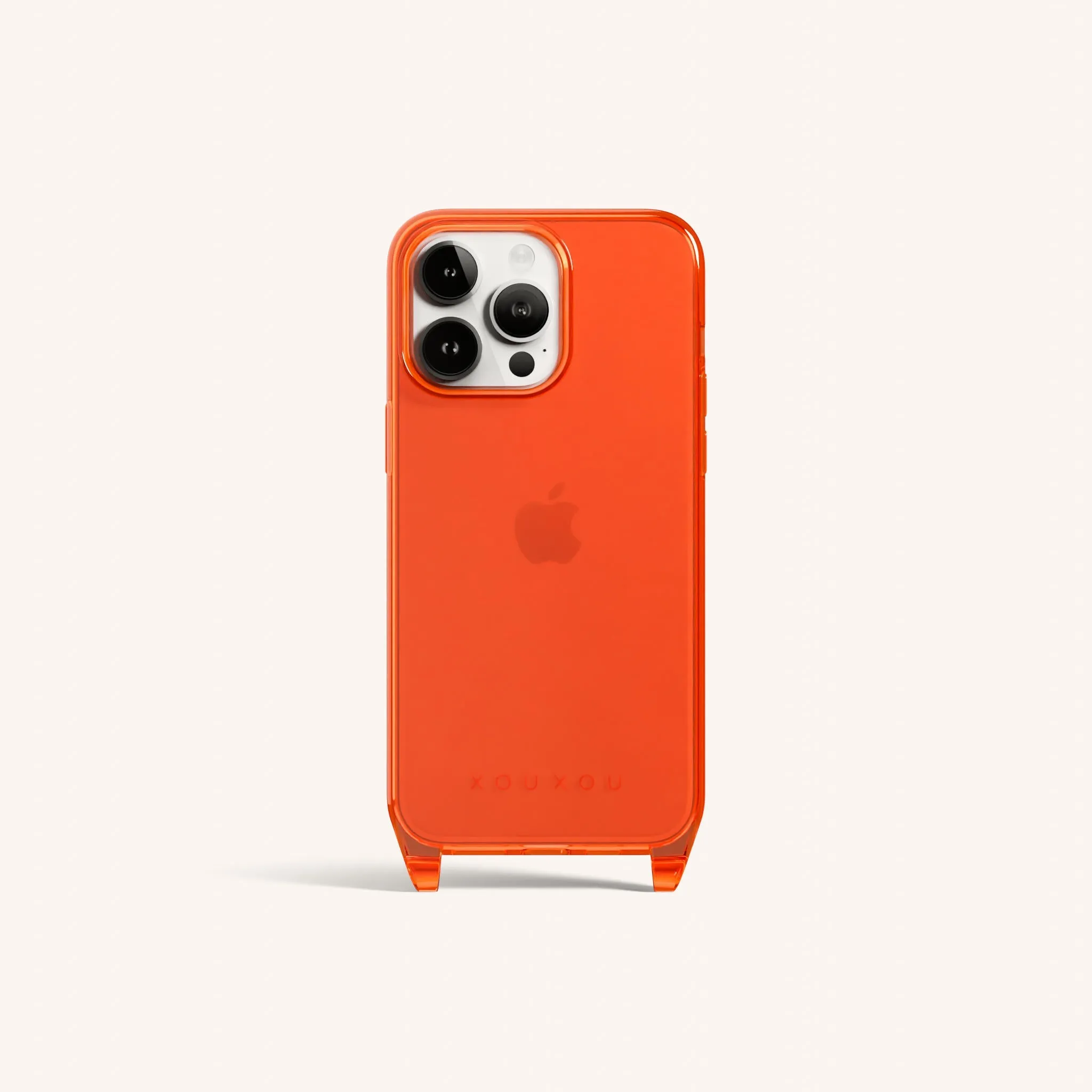 Phone Case with Eyelets in Neon Orange Clear