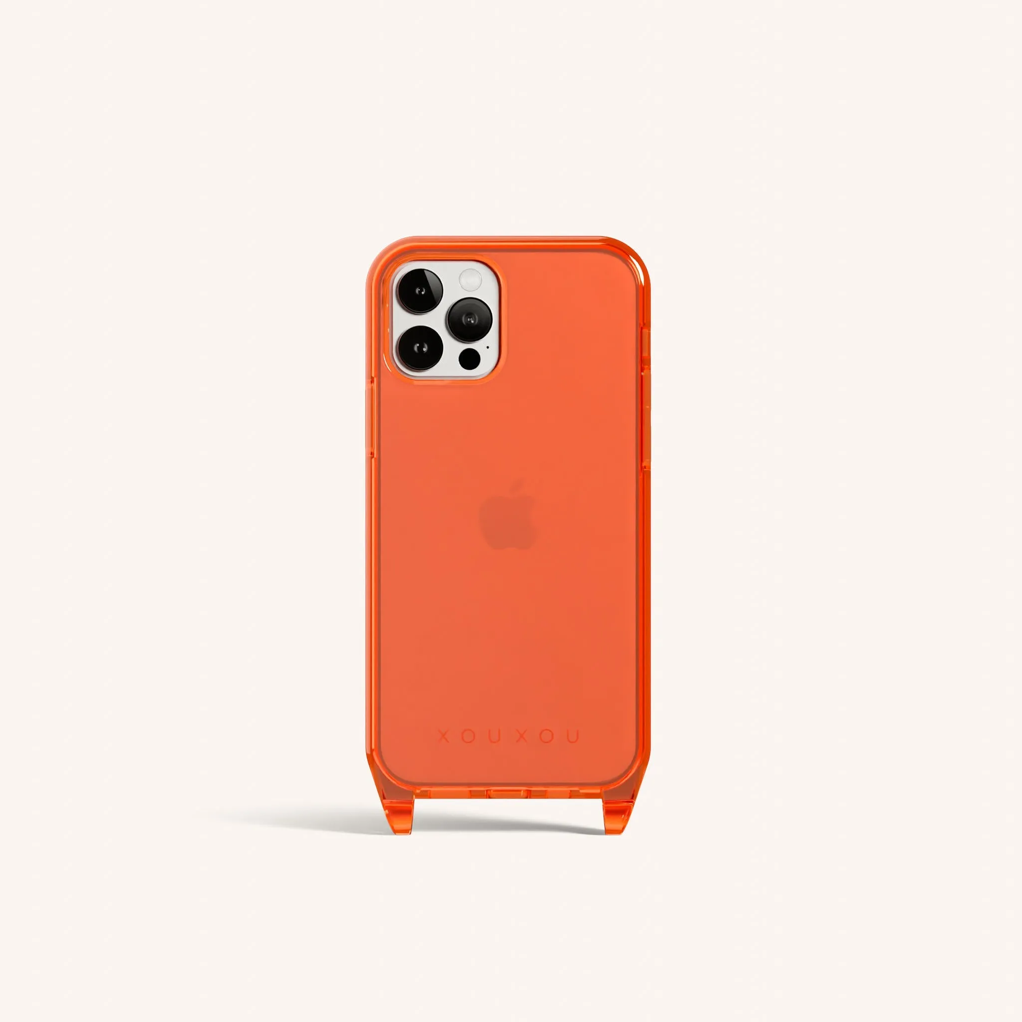 Phone Case with Eyelets in Neon Orange Clear