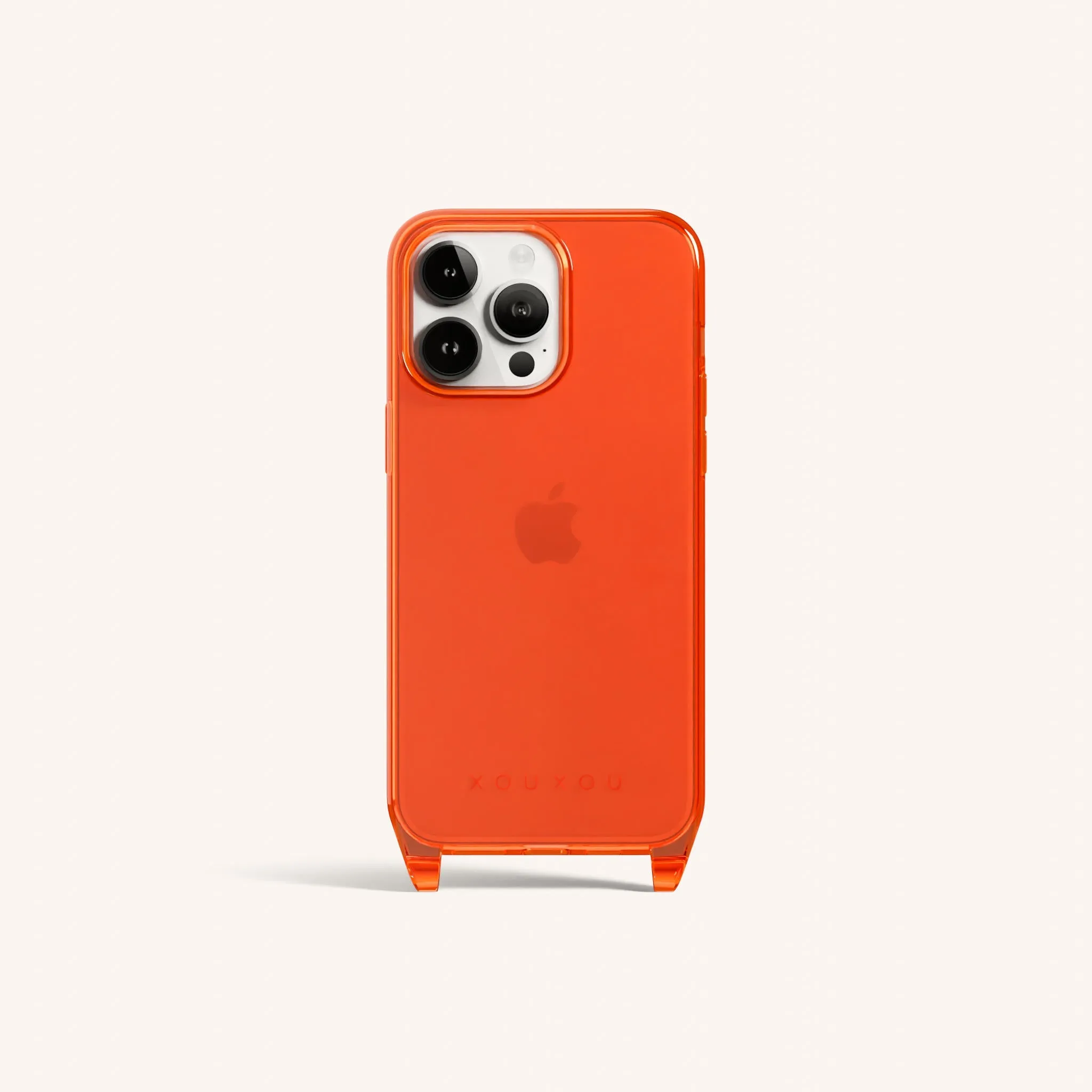 Phone Case with Eyelets in Neon Orange Clear