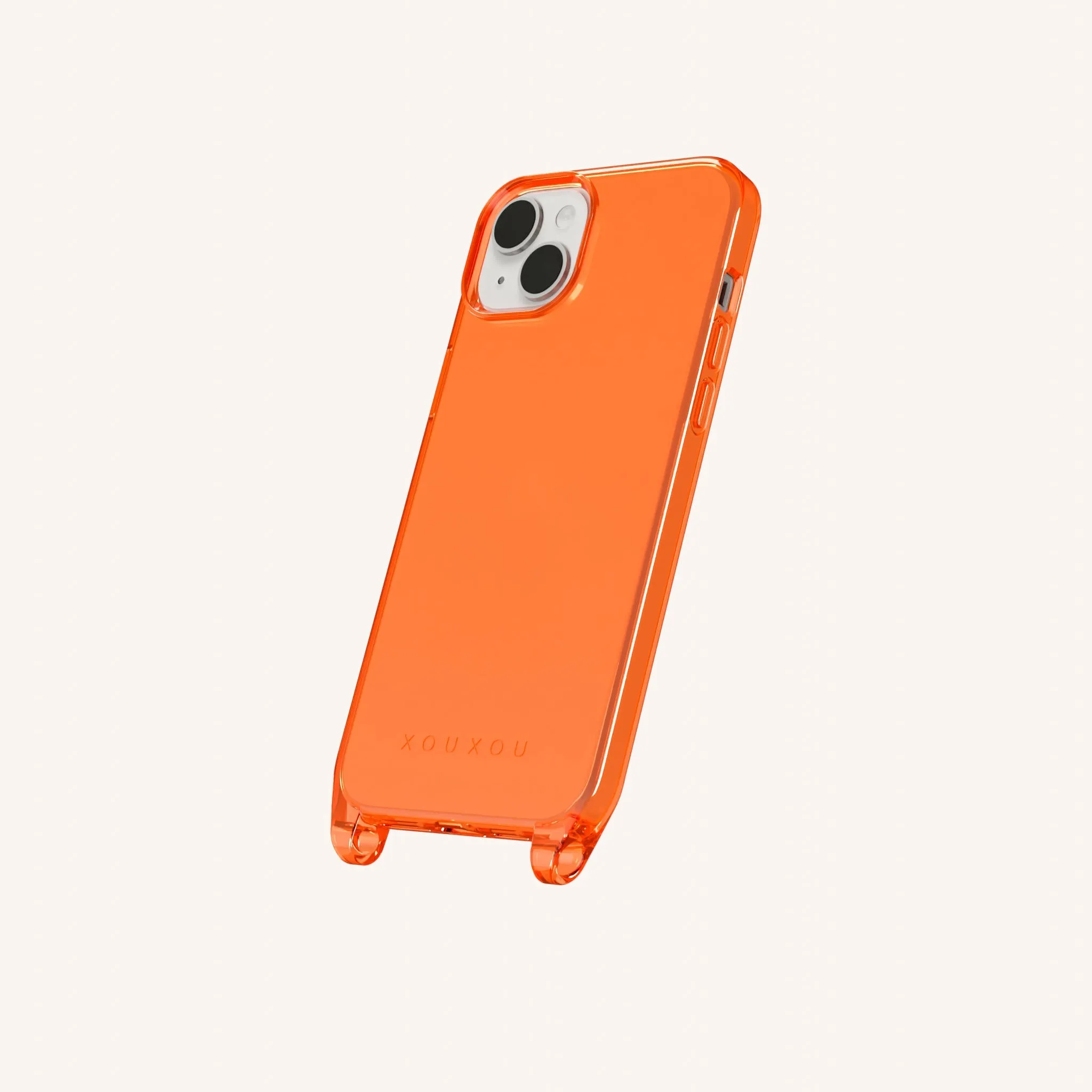 Phone Case with Eyelets in Neon Orange Clear