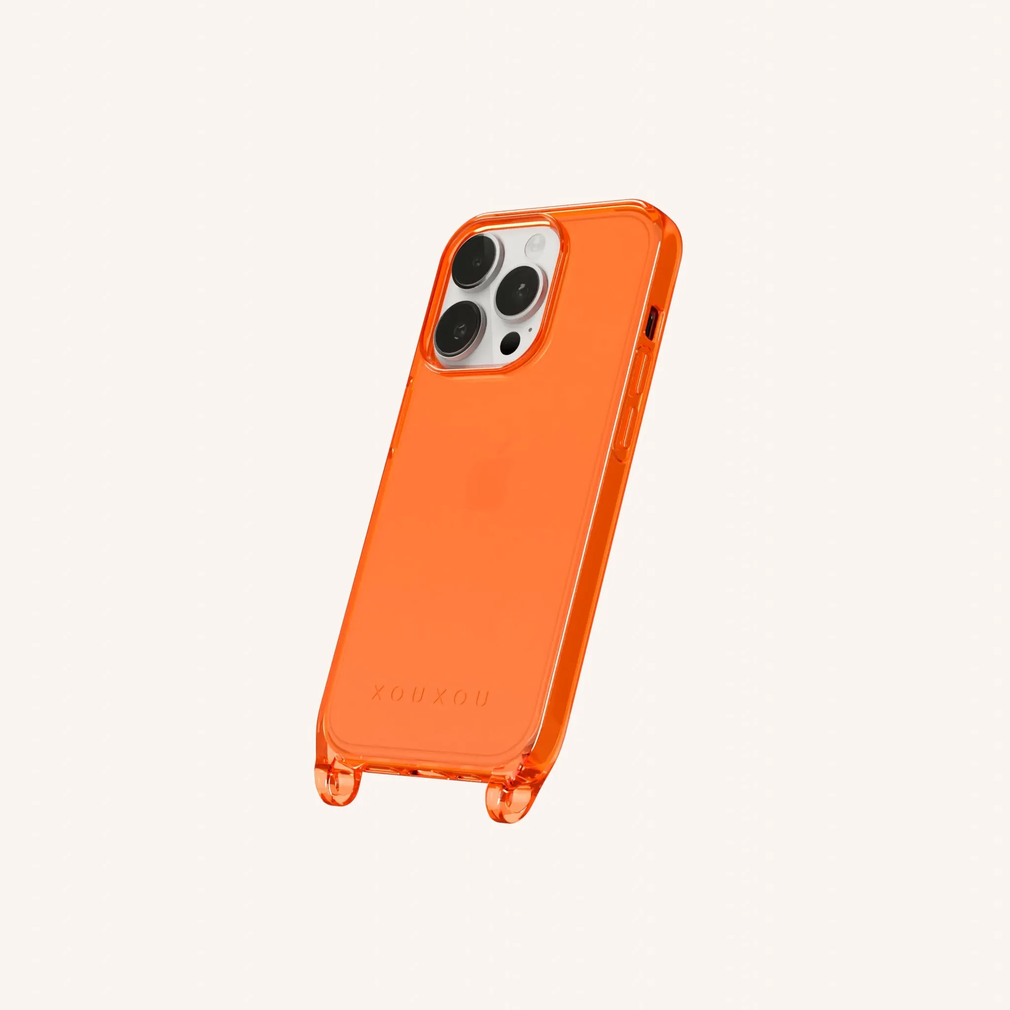 Phone Case with Eyelets in Neon Orange Clear