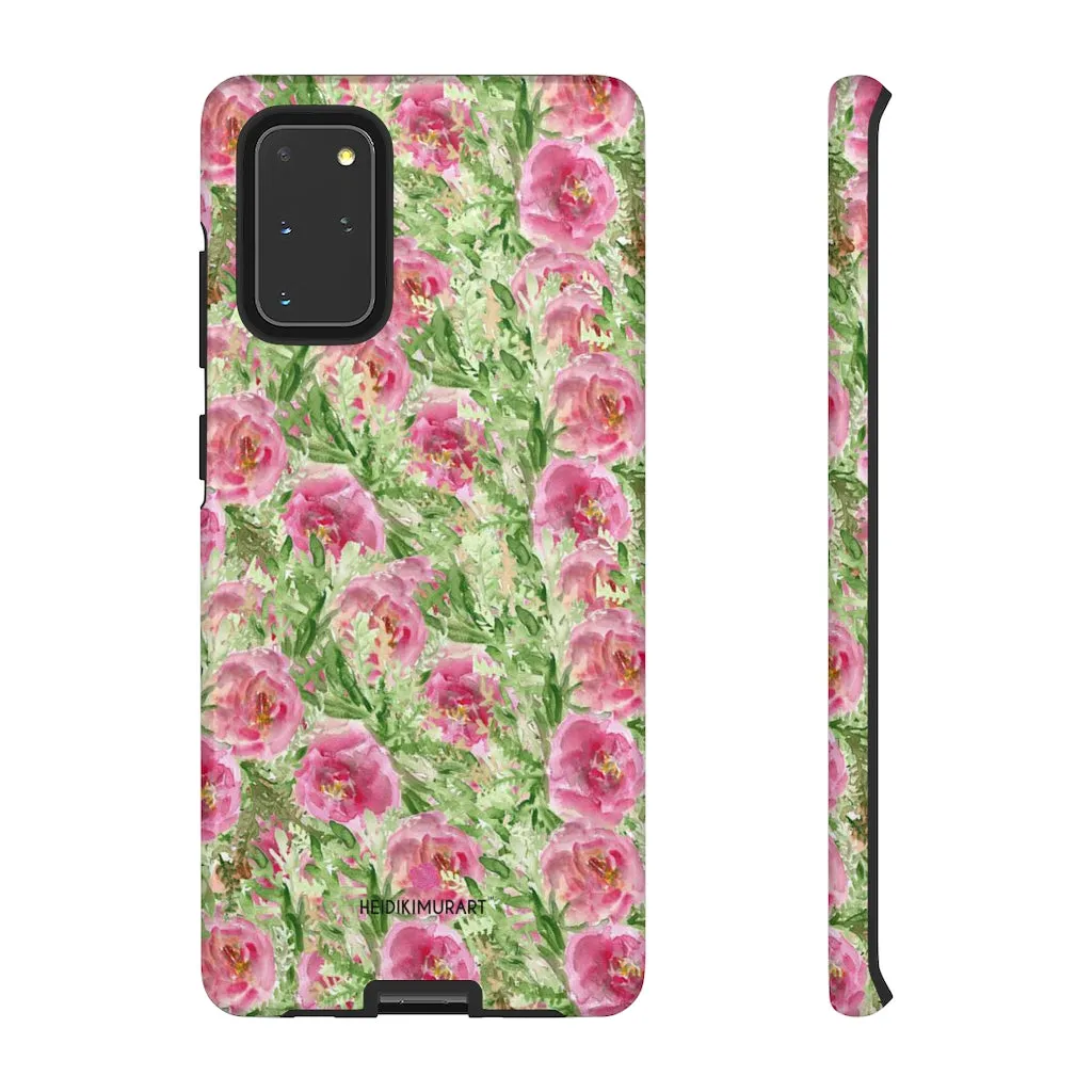 Pink Floral Phone Case, Flower Print Best Designer Art iPhone Samsung Case-Made in USA