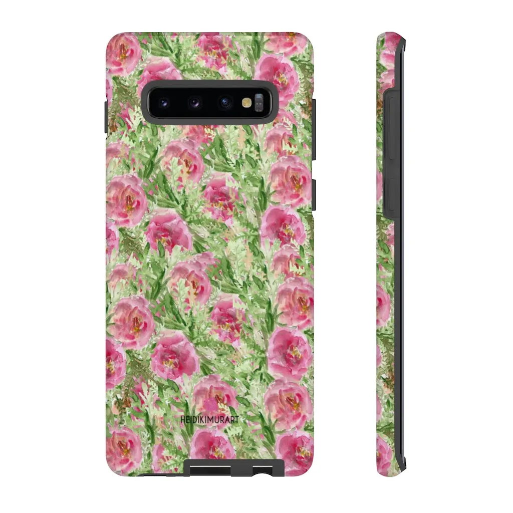 Pink Floral Phone Case, Flower Print Best Designer Art iPhone Samsung Case-Made in USA