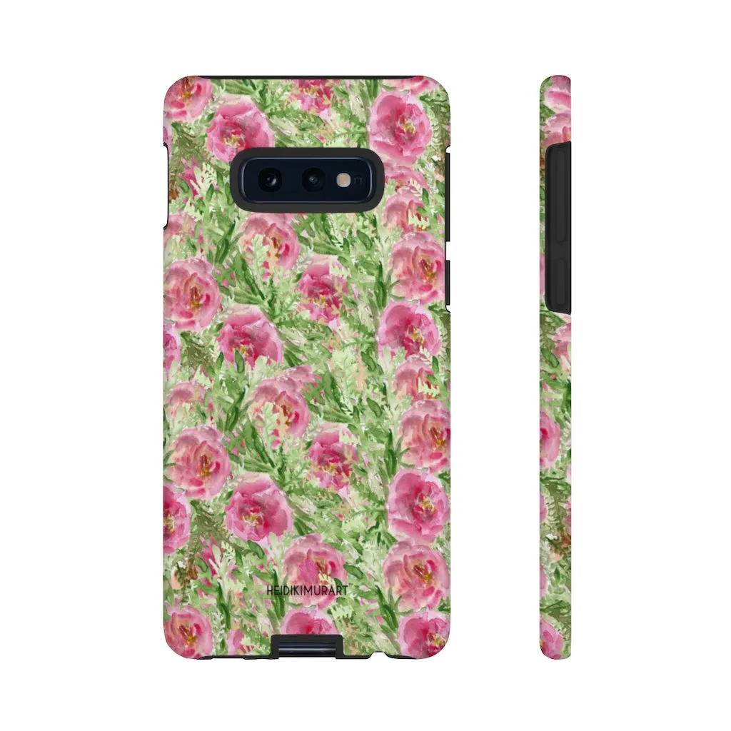 Pink Floral Phone Case, Flower Print Best Designer Art iPhone Samsung Case-Made in USA