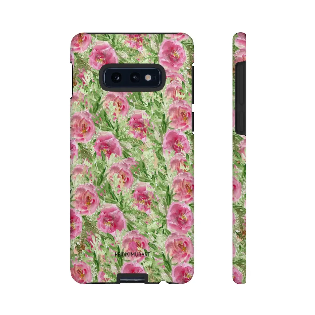 Pink Floral Phone Case, Flower Print Best Designer Art iPhone Samsung Case-Made in USA