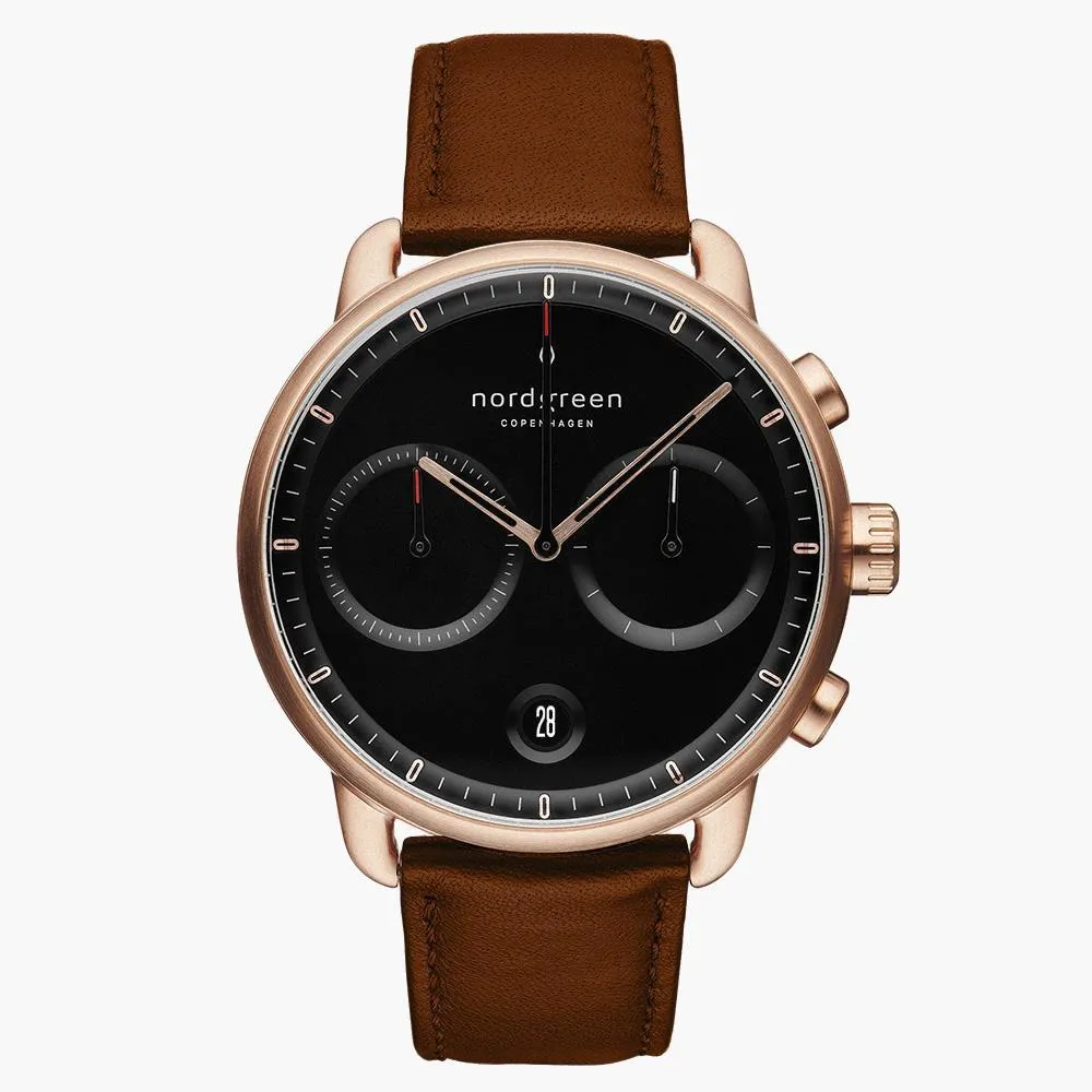 Pioneer | Black Dial - Brown Vegan Leather