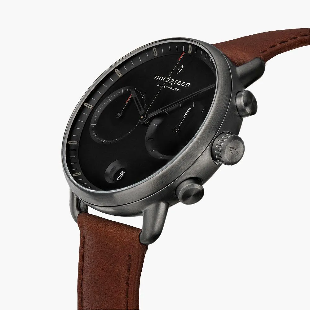 Pioneer | Black Dial - Brown Vegan Leather