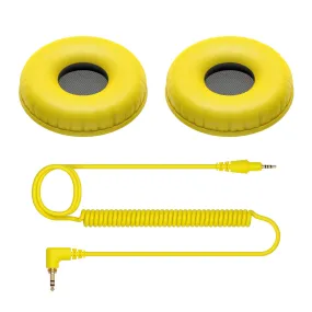 Pioneer DJ HC-CP08-Y Accessory Pack with CUE1 Series Ear Pad and Aux Cord Cable, Professional Audio Equipment - Yellow