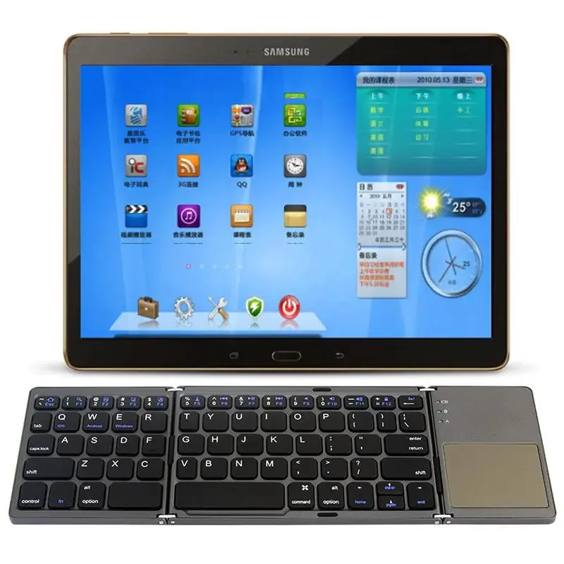 Portable Triple Folding Bluetooth Keyboard Wireless Mini Foldable -Portable Bluetooth keyboard