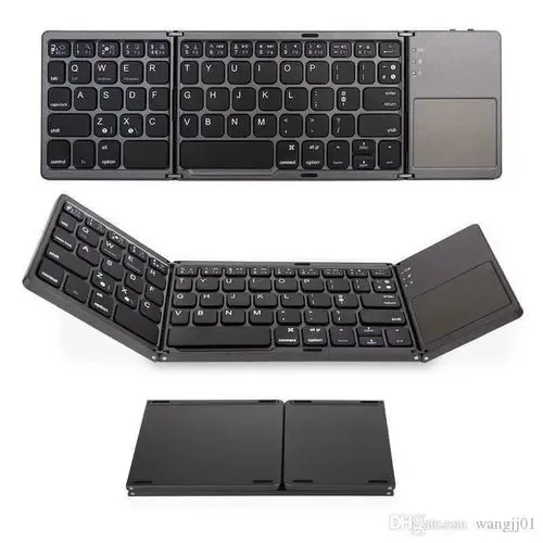 Portable Triple Folding Bluetooth Keyboard Wireless Mini Foldable -Portable Bluetooth keyboard