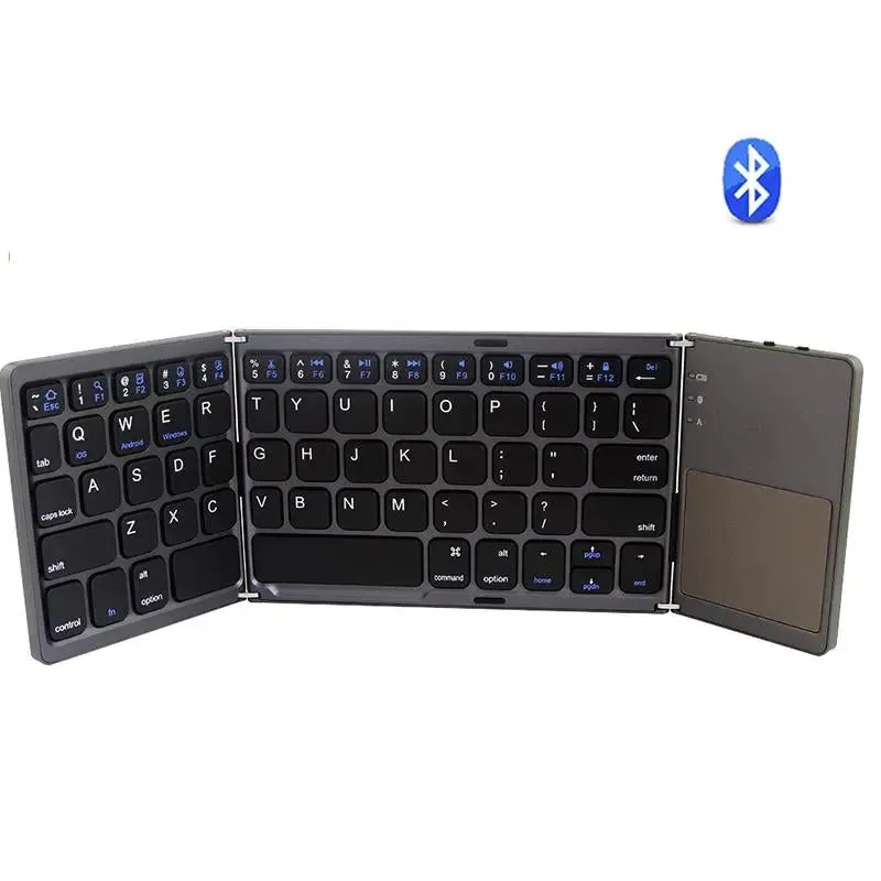 Portable Triple Folding Bluetooth Keyboard Wireless Mini Foldable -Portable Bluetooth keyboard