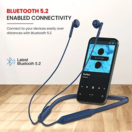 Portronics Harmonics Z5 Wireless Bluetooth Stereo Headset with 33Hrs Playtime, Double EQ Mode, 14.2 mm Dynamic Drivers, Click Action Buttons(Blue)