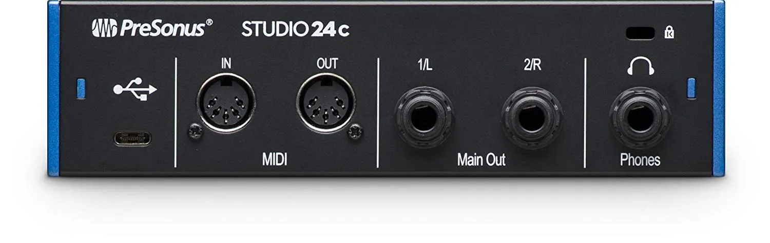 PreSonus Studio 24c 2x2 Audio/MIDI Interface with New Designed Eris 3.5 Studio Monitors and Newest Version Software Pack, ATOM MIDI Pad Controller and Adjustable Suspension Boom Arm   HD7 Headphones