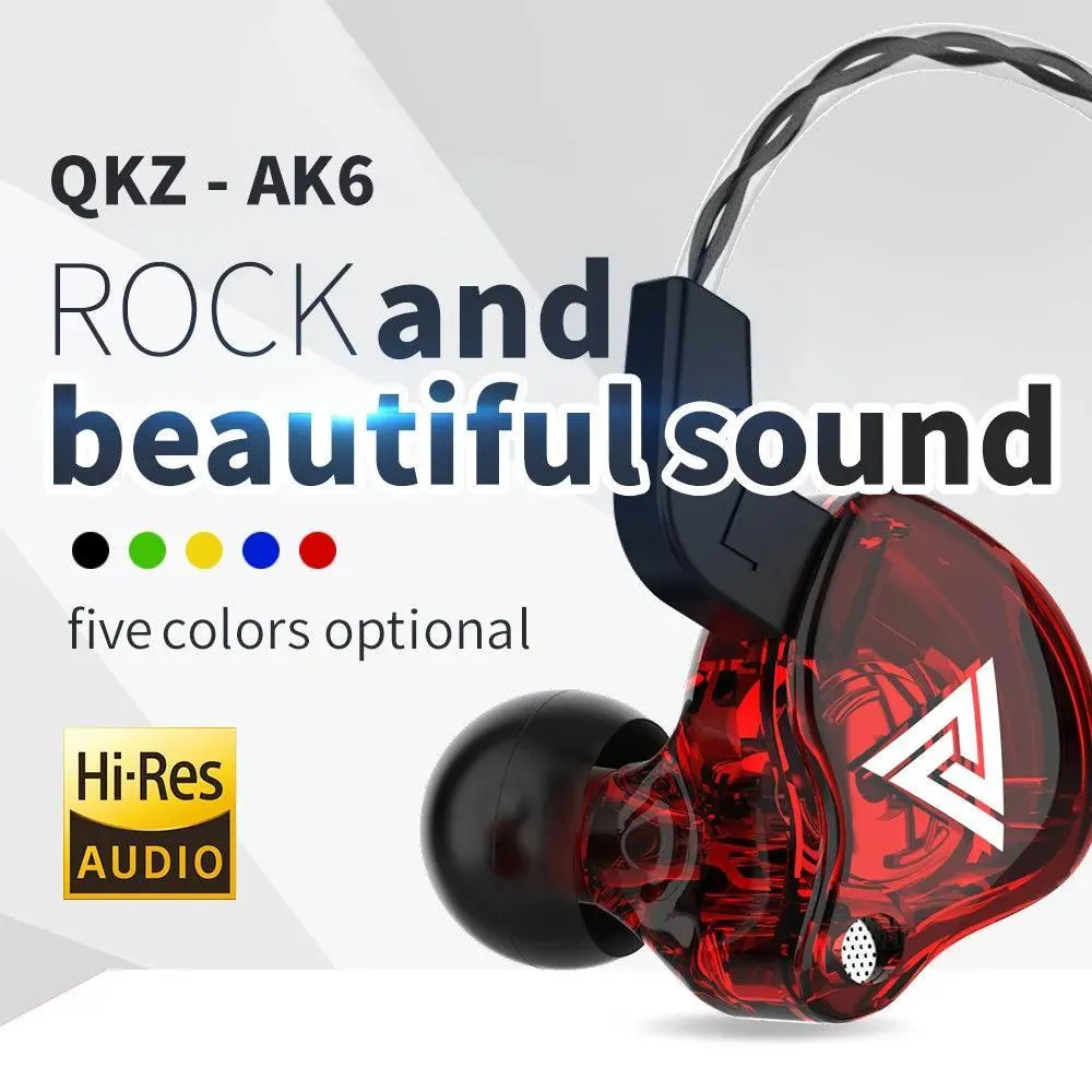 QKZ AK6 Copper Driver Earphones: Waterproof HiFi Sound