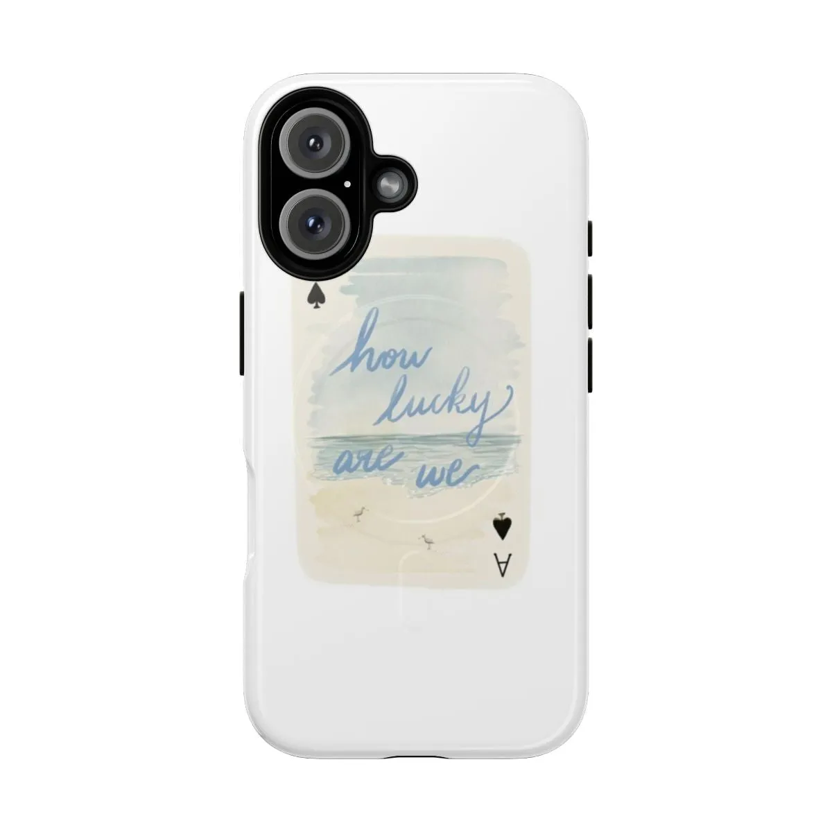 "Magnetic Tough Phone Case with Lucky Beach Seagull Design"