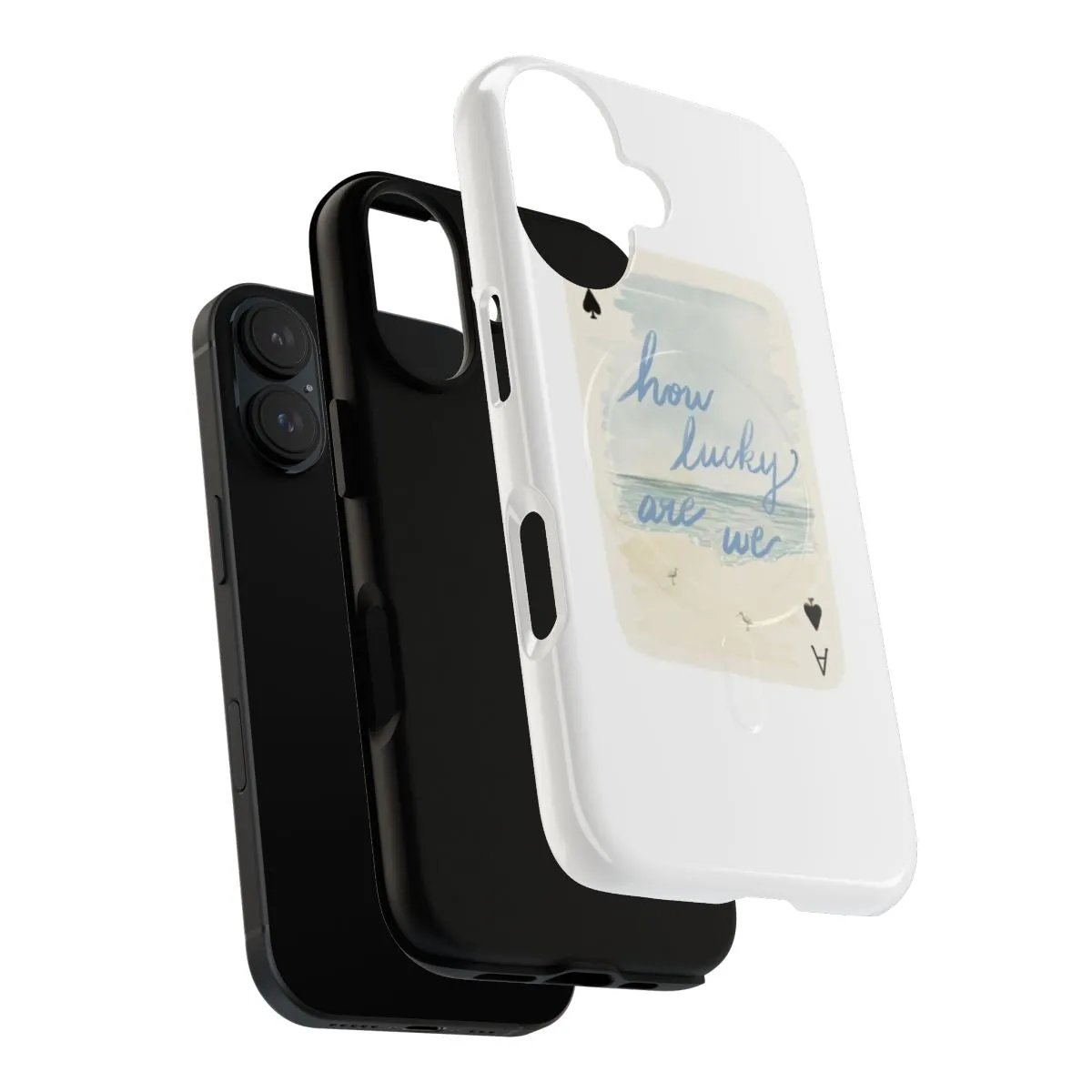 "Magnetic Tough Phone Case with Lucky Beach Seagull Design"