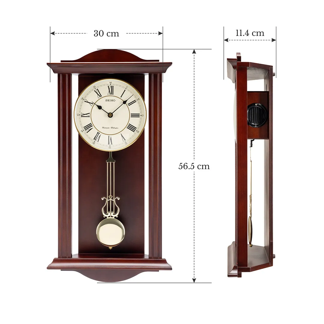 QXH072B Dual Chime Musical Oak Wood Pendulum Clock