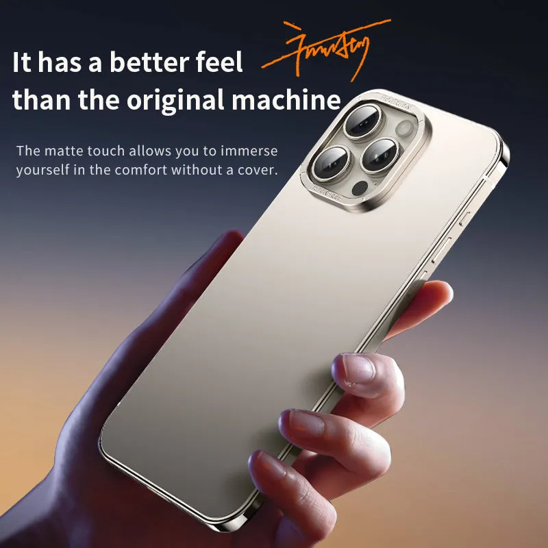 Raw Titanium Metal Frosting Phone Case For iPhone