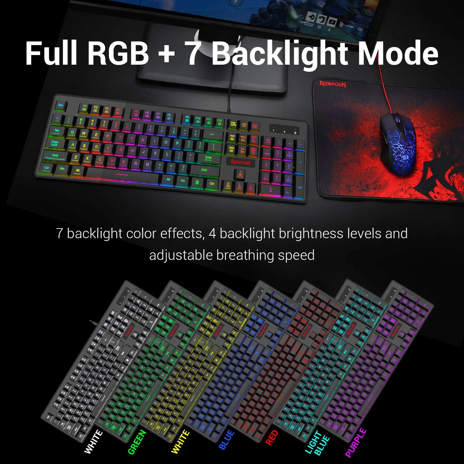 (RENEWED) DYAUS PRO K509-1 :- 104 Keys RGB Wired Keyboard without side LED (Mechanical Feel)