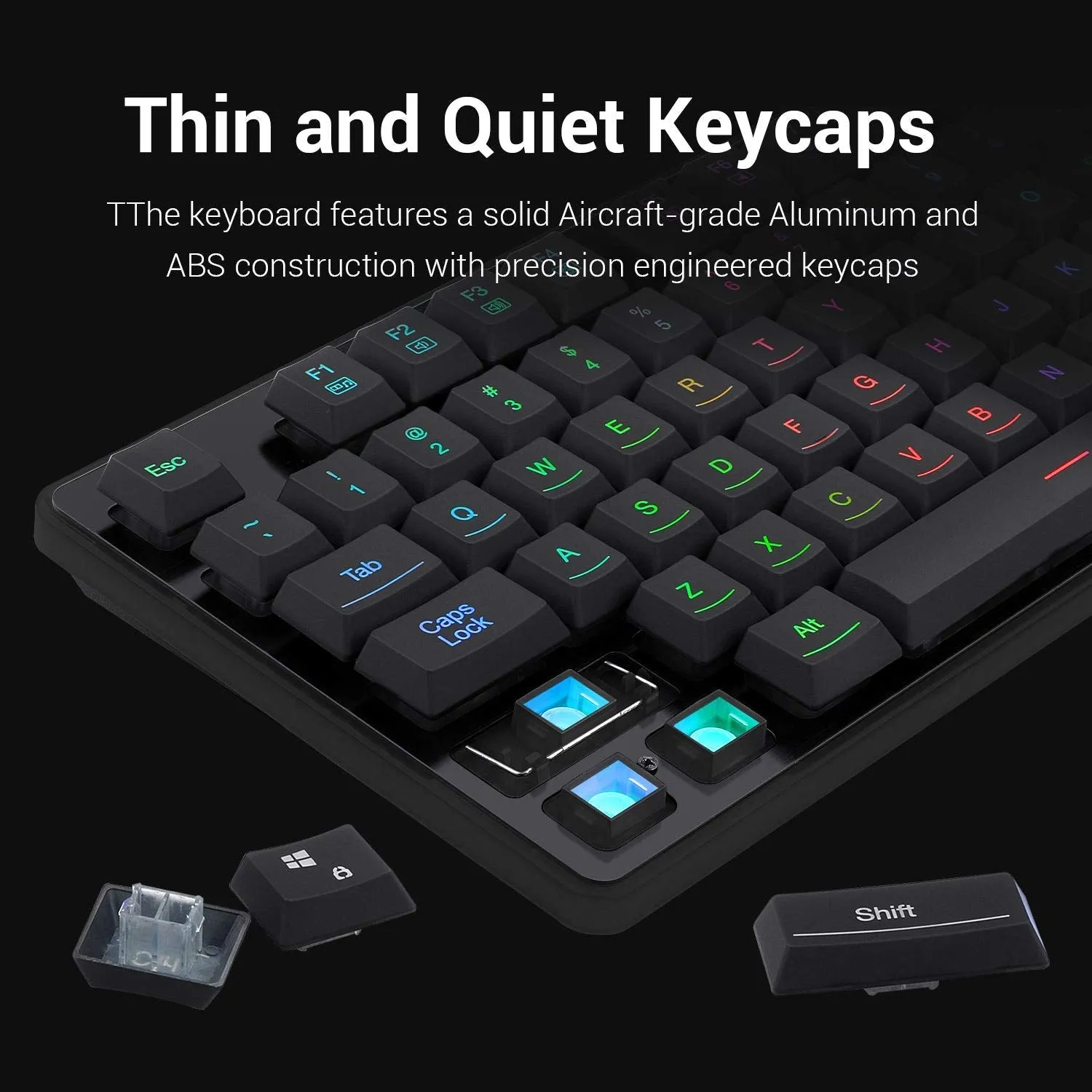 (RENEWED) DYAUS PRO K509-1 :- 104 Keys RGB Wired Keyboard without side LED (Mechanical Feel)