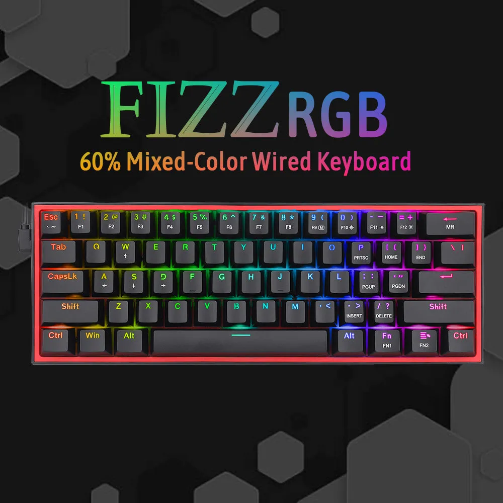 (RENEWED) FIZZ K617 BLACK MECHANICAL KEYBOARD (RED SWITCHES) ﻿﻿