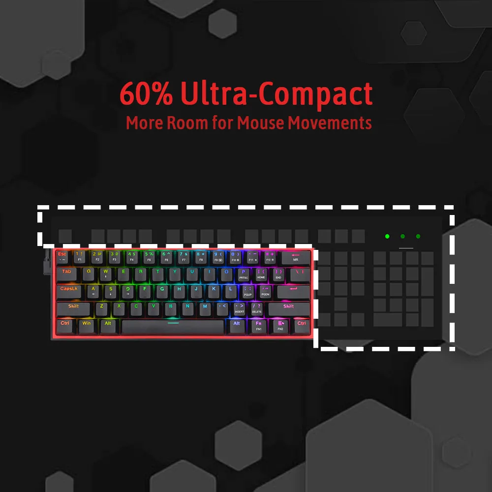 (RENEWED) FIZZ K617 BLACK MECHANICAL KEYBOARD (RED SWITCHES) ﻿﻿