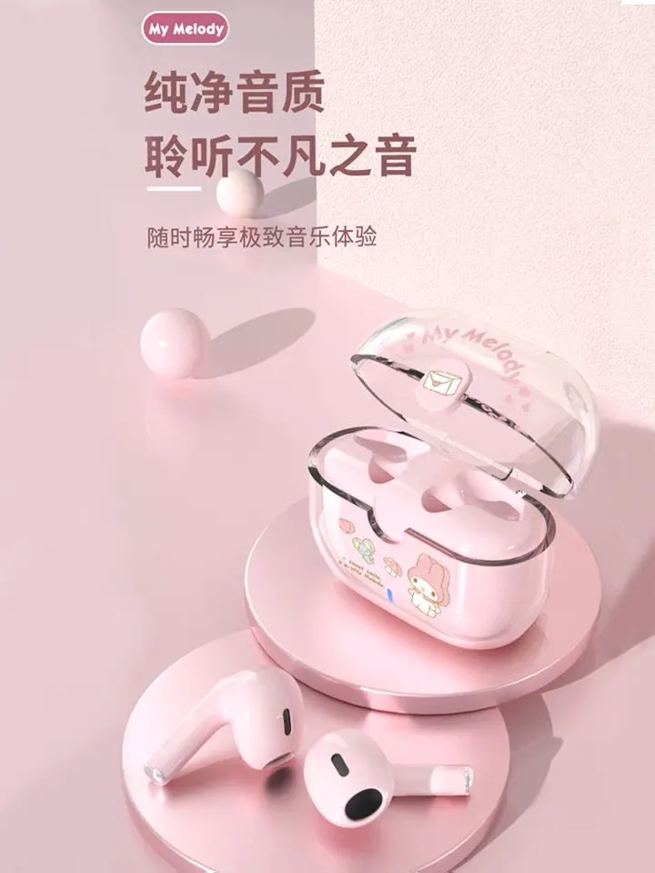 Sanrio Bluetooth Earphones Cube Style | Hello Kitty My Melody Kuromi Cinnamoroll Pompompurin Pochacco