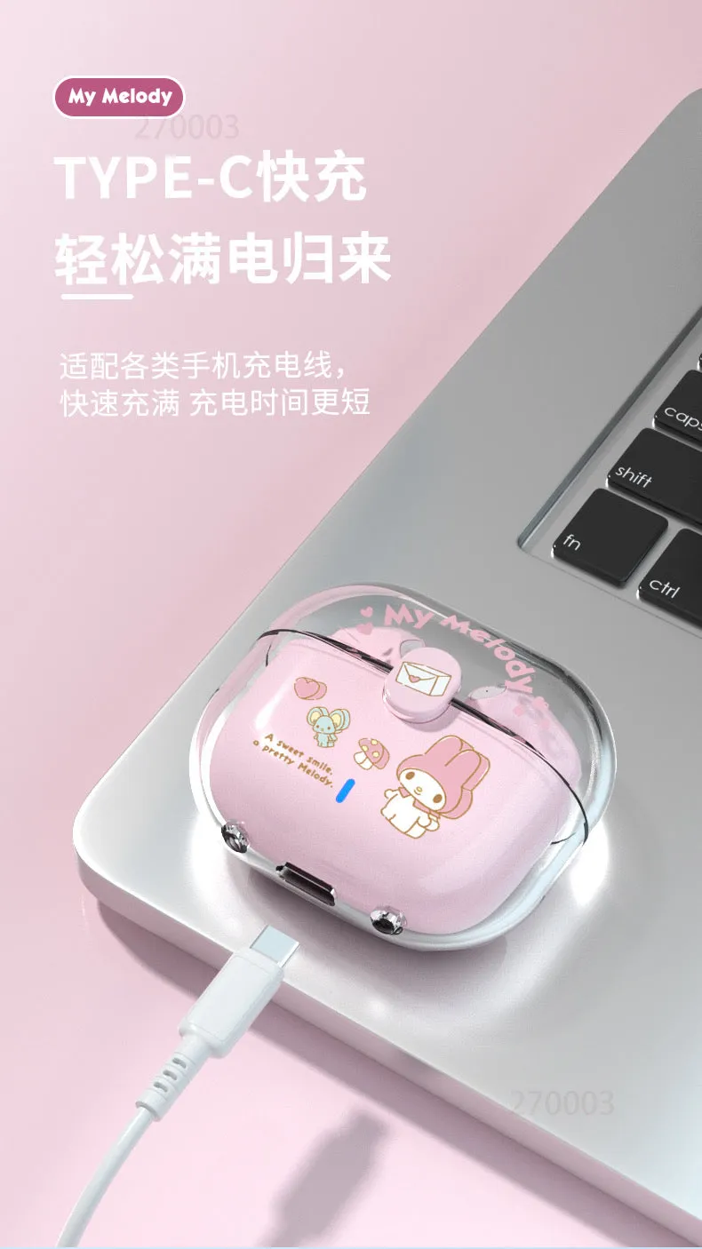 Sanrio Bluetooth Earphones Cube Style | Hello Kitty My Melody Kuromi Cinnamoroll Pompompurin Pochacco