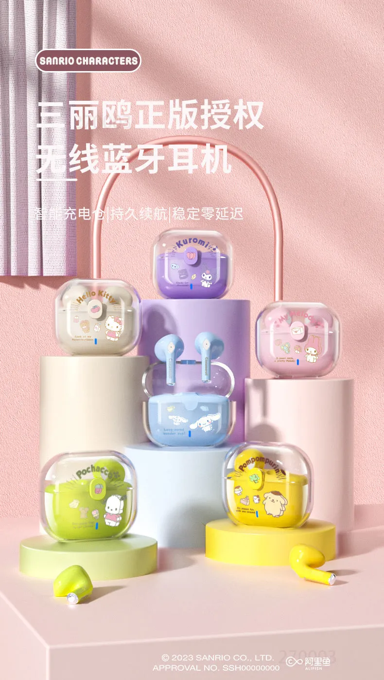 Sanrio Bluetooth Earphones Cube Style | Hello Kitty My Melody Kuromi Cinnamoroll Pompompurin Pochacco