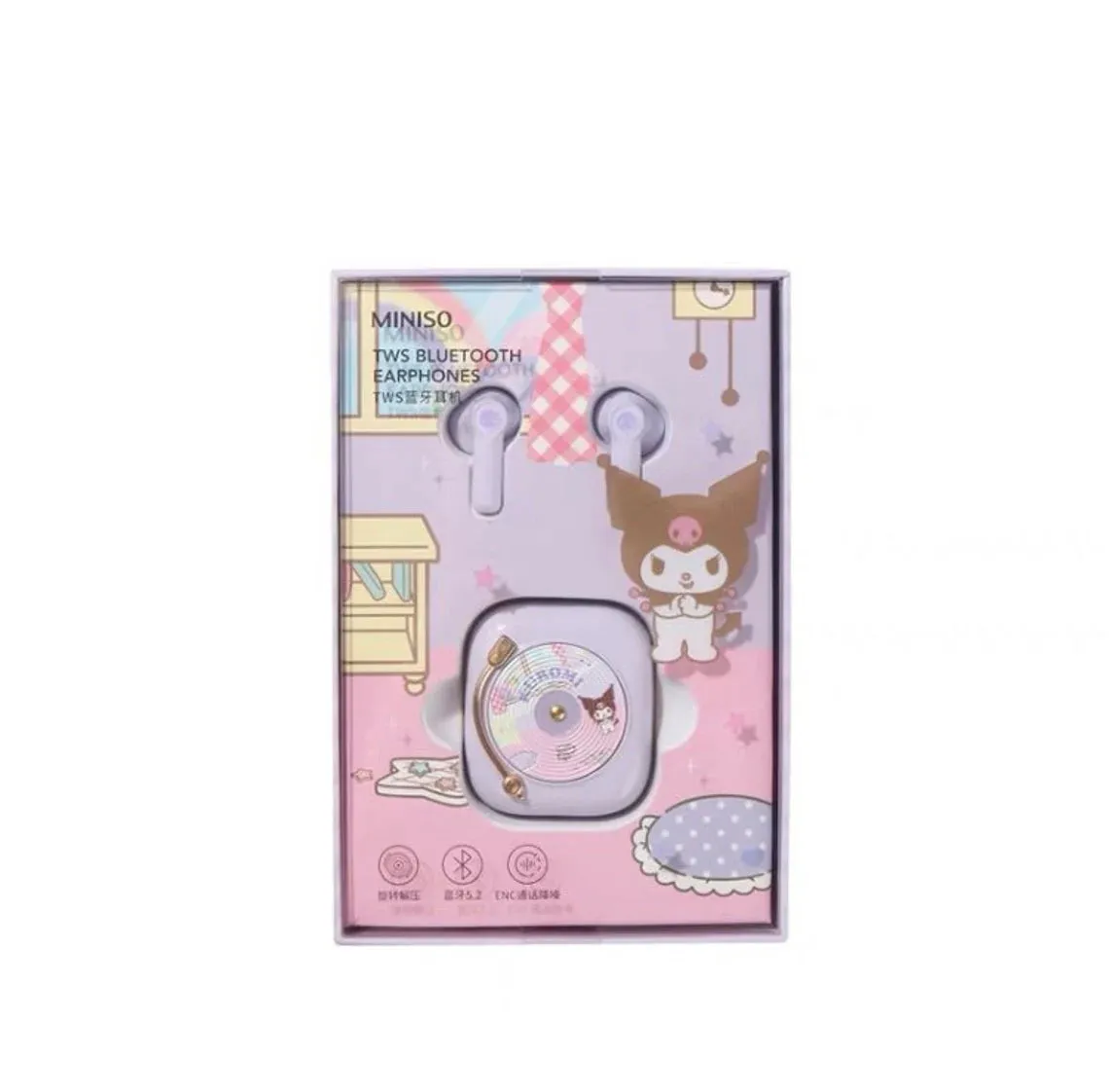 Sanrio Record Player Style TWS Bluetooth Earphones My Melody Kuromi Cinnamoroll Pochacco