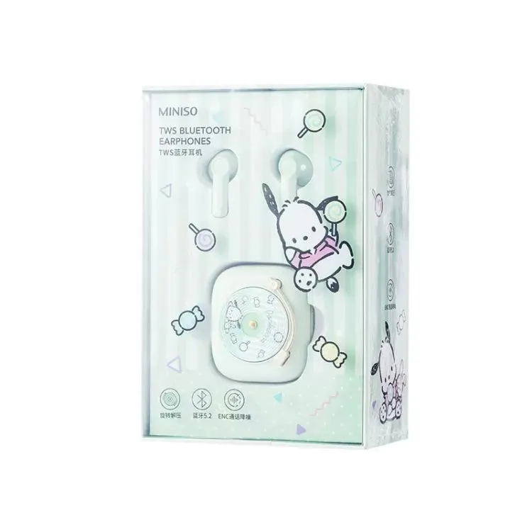 Sanrio Record Player Style TWS Bluetooth Earphones My Melody Kuromi Cinnamoroll Pochacco