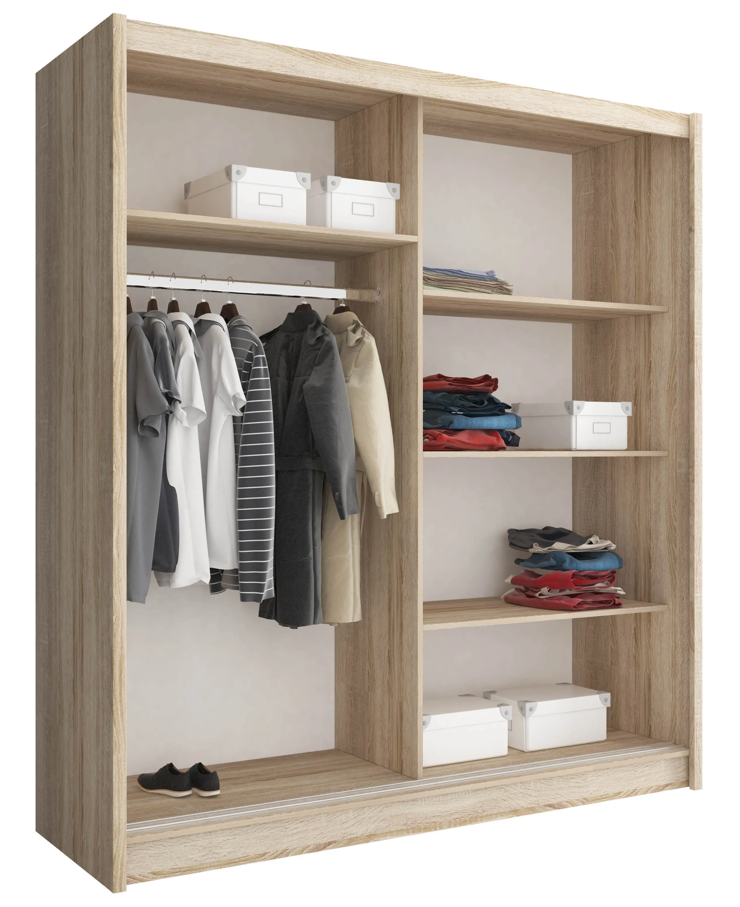 SLIDING DOOR WARDROBE MAJA ALU 180CM SONOMA