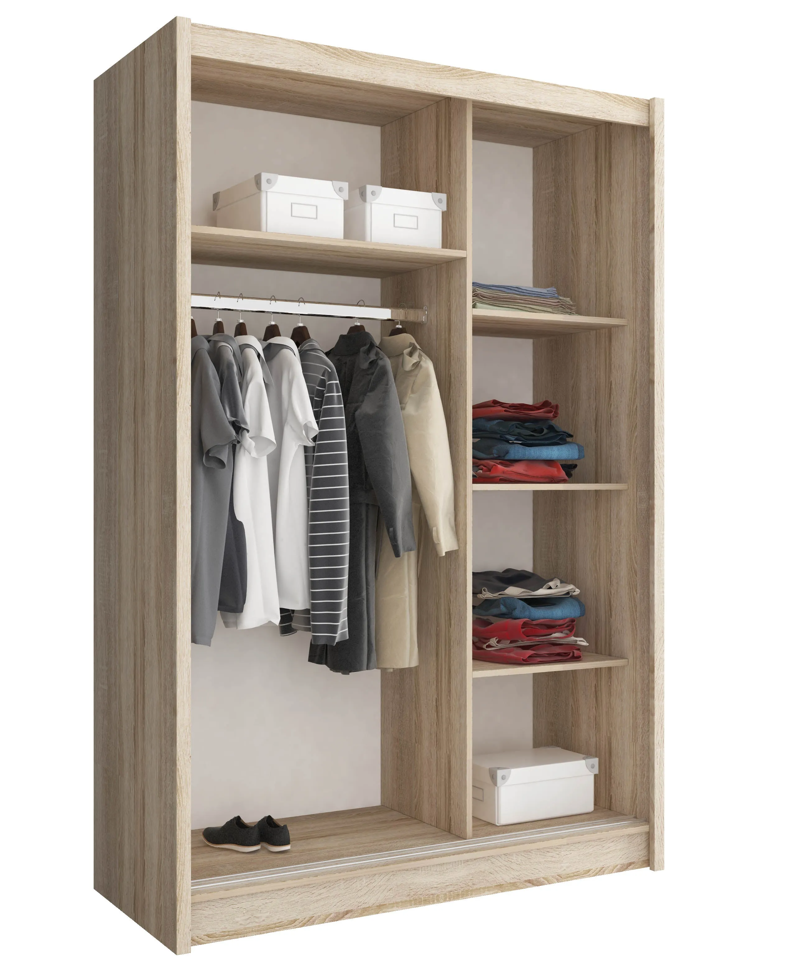 SLIDING DOOR WARDROBE MAJA I MIRROR 130CM SONOMA