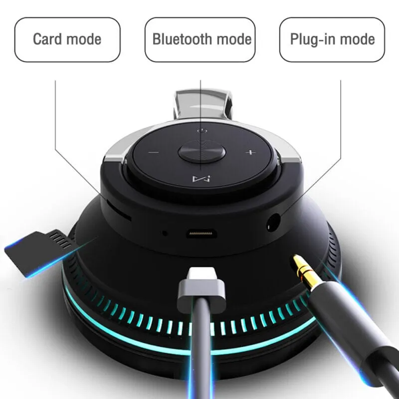 SMAXPro™ Over-Ear Bluetooth Headphones w/ Mic: LED Lights, Noise Cancelling, Stereo Bass, Foldable Wireless