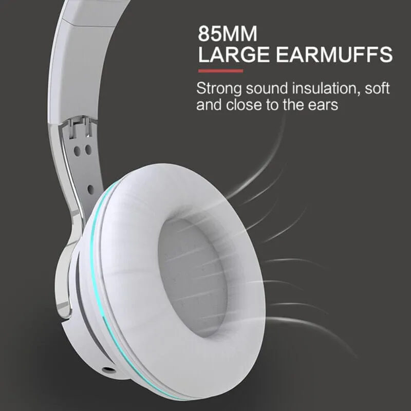 SMAXPro™ Over-Ear Bluetooth Headphones w/ Mic: LED Lights, Noise Cancelling, Stereo Bass, Foldable Wireless