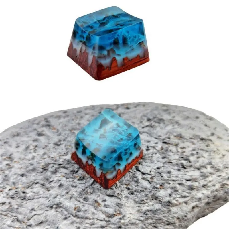 Snow-Capped Mountains Style Resin Keycap MX OEM R4