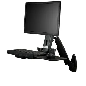 Startech.Com Wall Mount Workstation, Articulating Full Motion Standing Desk With Ergonomic Height Adjustable Monitor & K