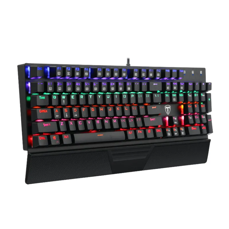 T-Dagger Destroyer 104 Key|Wrist Guard|Rainbow Backlit Gaming Mechanical Keyboard - Black