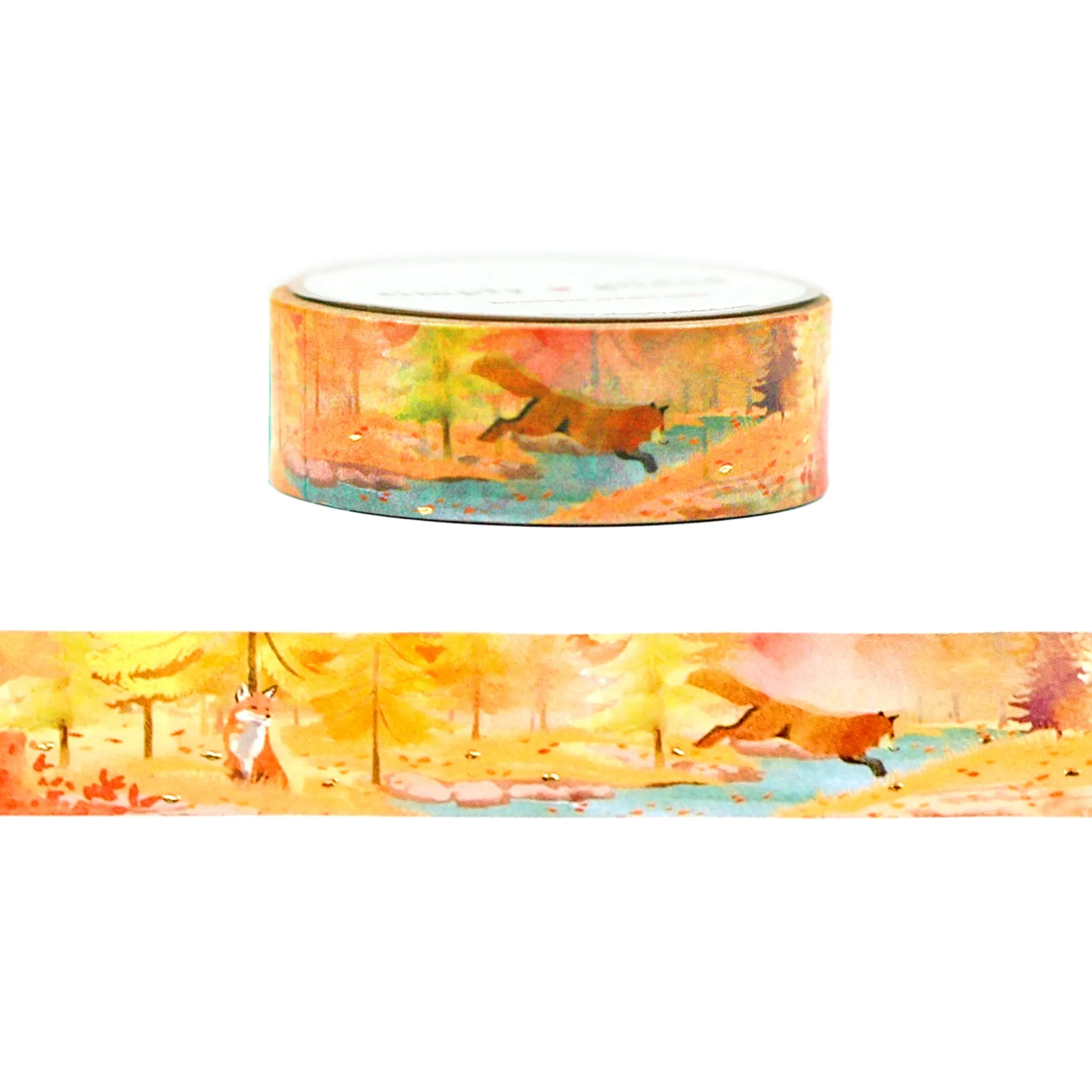 The Cascades Fox washi (15mm   light gold foil)