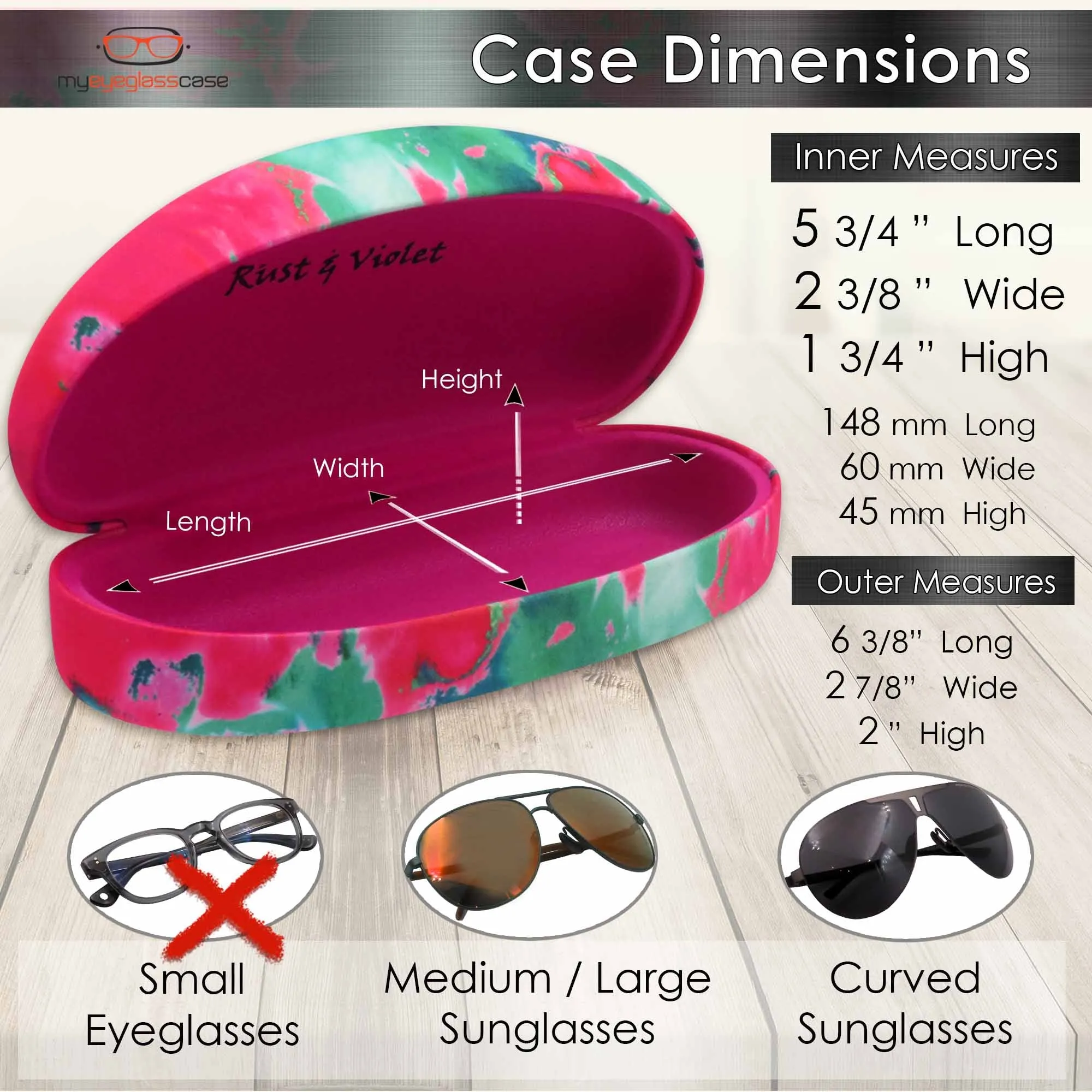 Tie Dye Medium Sunglasses cases / Large Eyeglasses case with Drawstring Pouch & Cloth (AS113 Pink)