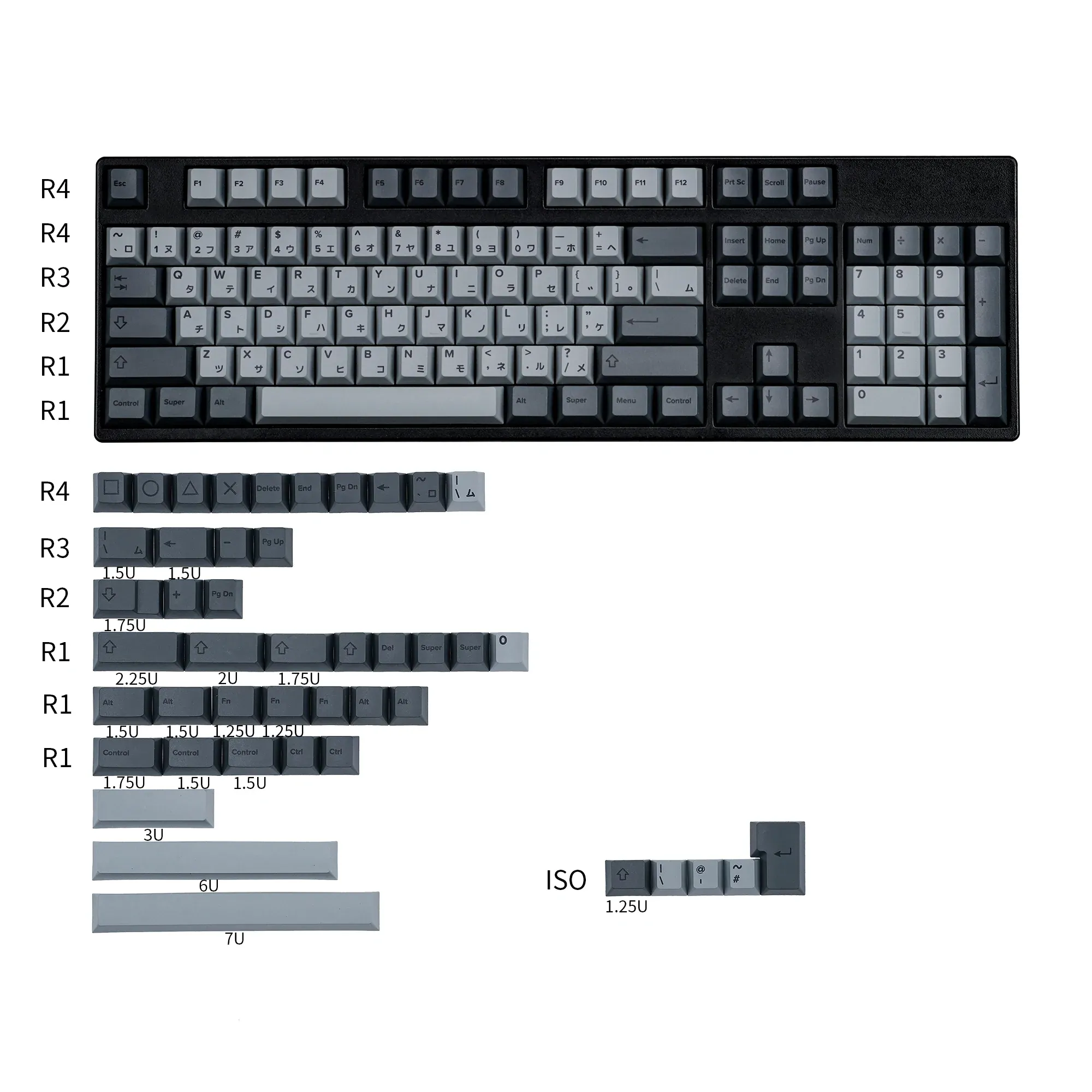 Tofu60 Mechanical Keyboard With Cement Grey Japanese PBT Keycaps