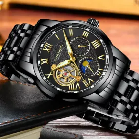 Tourbillon Stainless Steel Watches Mechanical Wrist Watch